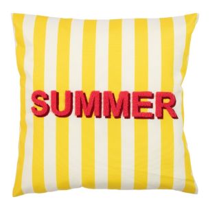 Cushion Outdoor Summer striped yellow/white  45 x45 cm 