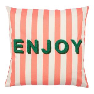 Cushion Outdoor Enjoy striped pink/white  45 x 45 cm 