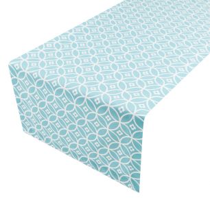 Crossed Circles Chemin de table bleu du Nil 50x140cm 