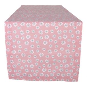 Daisy Flowers Tafelloper roze 50x140cm 