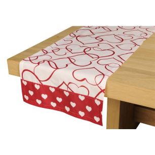 Monaco Tablerunner red/white 42x145cm 