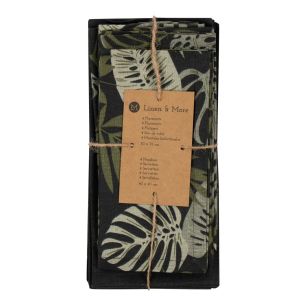 Kendra Jungle Küchensatz schwarz grün 35x50/40x40cm (set of 8) 