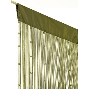 Helena Pearls Stringcurtain olive/olive 90x250cm 