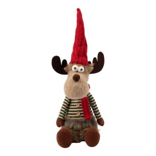 Deurstopper Rendier rood muts h27cm