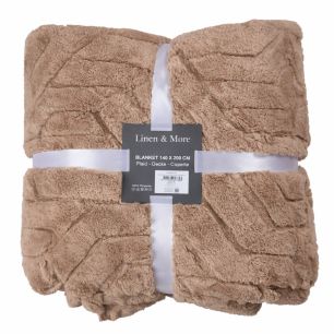 Plaid Abstracte Lijnen Taupe 140x200cm