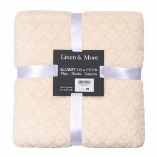 Plaid Coeurs Beige 140x200cm