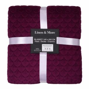 Plaid Coeurs Violet 140x200cm