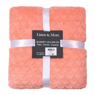 Plaid Coeurs Rose 140x200cm