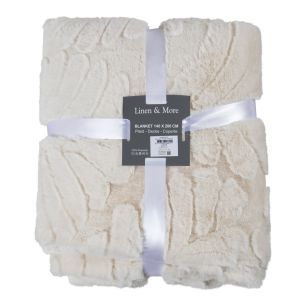 Plaid Bladeren Off White 140x200cm