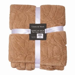 Plaid Feuilles Taupe 140x200cm