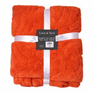 Plaid Feuilles Orange 140x200cm
