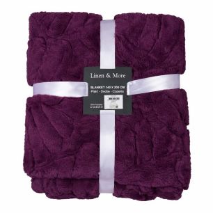 Plaid Feuilles Violet 140x200cm