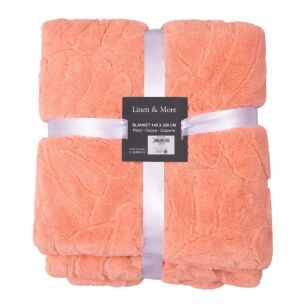 Plaid Feuilles Rose 140x200cm