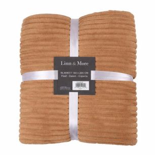 Plaid Streifen Taupe 140x200cm