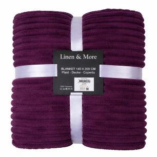 Plaid Streifen Dunkel Violett 140x200cm