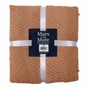 Plaid Fischgratmuster Taupe 140x200cm