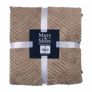 Plaid Fischgratmuster Taupe 140x200cm