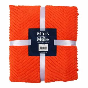 Plaid Fischgratmuster Orange 140x200cm