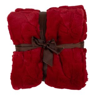 Plaid Christmas bows red 130x170cm