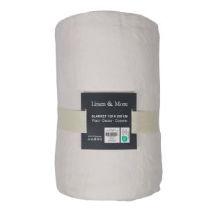 Milky plaid blanc casse 130x200cm 