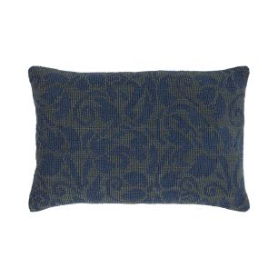 Flower Jacquard Cushion blue green 40x60cm 