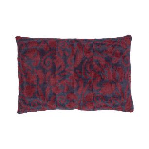 Flower Jacquard Cushion bordeaux blue 40x60cm 