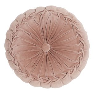 Kanan Velvet kussen roze dia40x10cm 