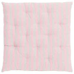 Medium Fine Stripe Stuhlkissen beige rosa 40x40cm+5cm 