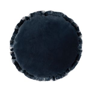 Melody Fringes kussen blauw dia 45cm 