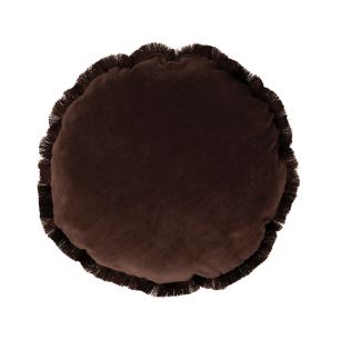 Melody Fringes kussen bruin dia 45cm 