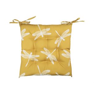 Dragonfly Coussin de chaise d'extérieur jaune 40x40cm+3cm 