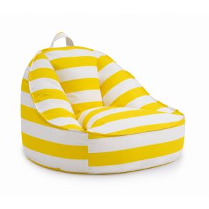 Big pouf striped white/yellow 93X90X63 cm