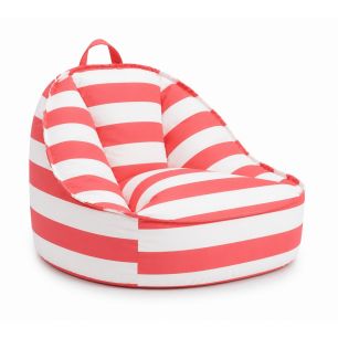 Big pouf striped white/pink 93X90X63 cm