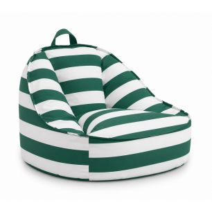 Big pouf striped white/green 93X90X63 cm