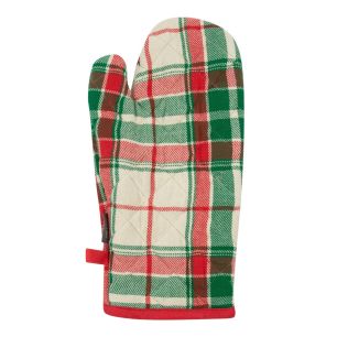 Jingle Christmas Ofenhandschuh Beige Grün Rot 18x33cm 