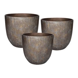 Set/3 Pot Brass d37xh33 bronze