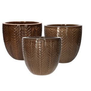 Pot Set/3 Solia Brown