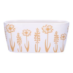 Planter Flair Oval White Medium