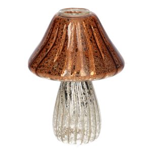 Candle Holder Amanita Line Finish Metallic Mushroom Brown