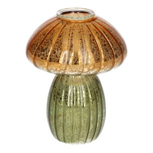 Candle Holder Portcini Line Finish Metallic Mushroom Green
