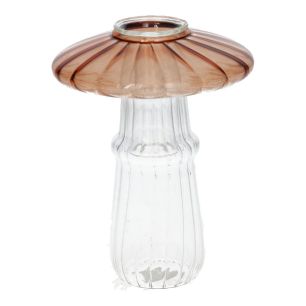 Candle Holder Shiitake Line Finish Mushroom Brown
