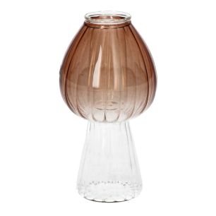 Candle Holder Morel Line Finish Mushroom Brown