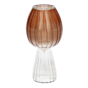 Candle Holder Morel2 Line Finish Mushroom Brown