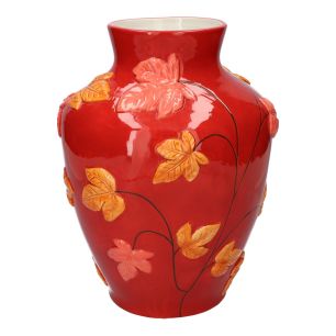 Vase Leaves Red Large
