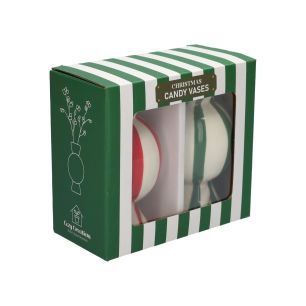 Vase Gift Box 2pcs Candy1 Line Finish White