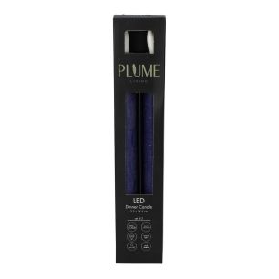 Set/2 Dinner LED candle Lumina Touch d2.2xh24.5 rustic d.blue