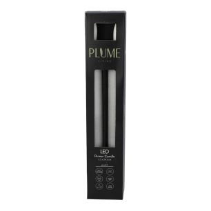 Set/2 Dinner LED candle Lumina Touch d2.2xh24.5 rustic l.grey