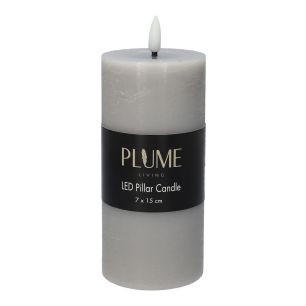 Kaars Pillar Lumina Touch  Licht Grijs Large