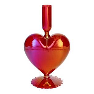 Candle Holder Lovely Pearl Finish Red Large