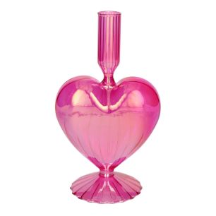 Candle Holder Lovely Pearl Finish Fuchsia Large